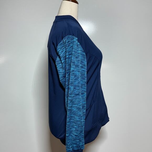 Dickies Jacket Womens Large Blue Marled Scrubs Dynamix Full Zip Warm Up Medical - Picture 4 of 12